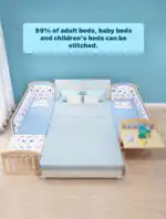 Multifunctional Co-Sleeper Bassinet Bed + Mattress + Changing Table - BLUE - Image 3