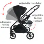 Crown Y Luxury Travel System - Reversible Stroller + Reclining i-Size Capsule + Rotating ISOFIX Base - Image 6