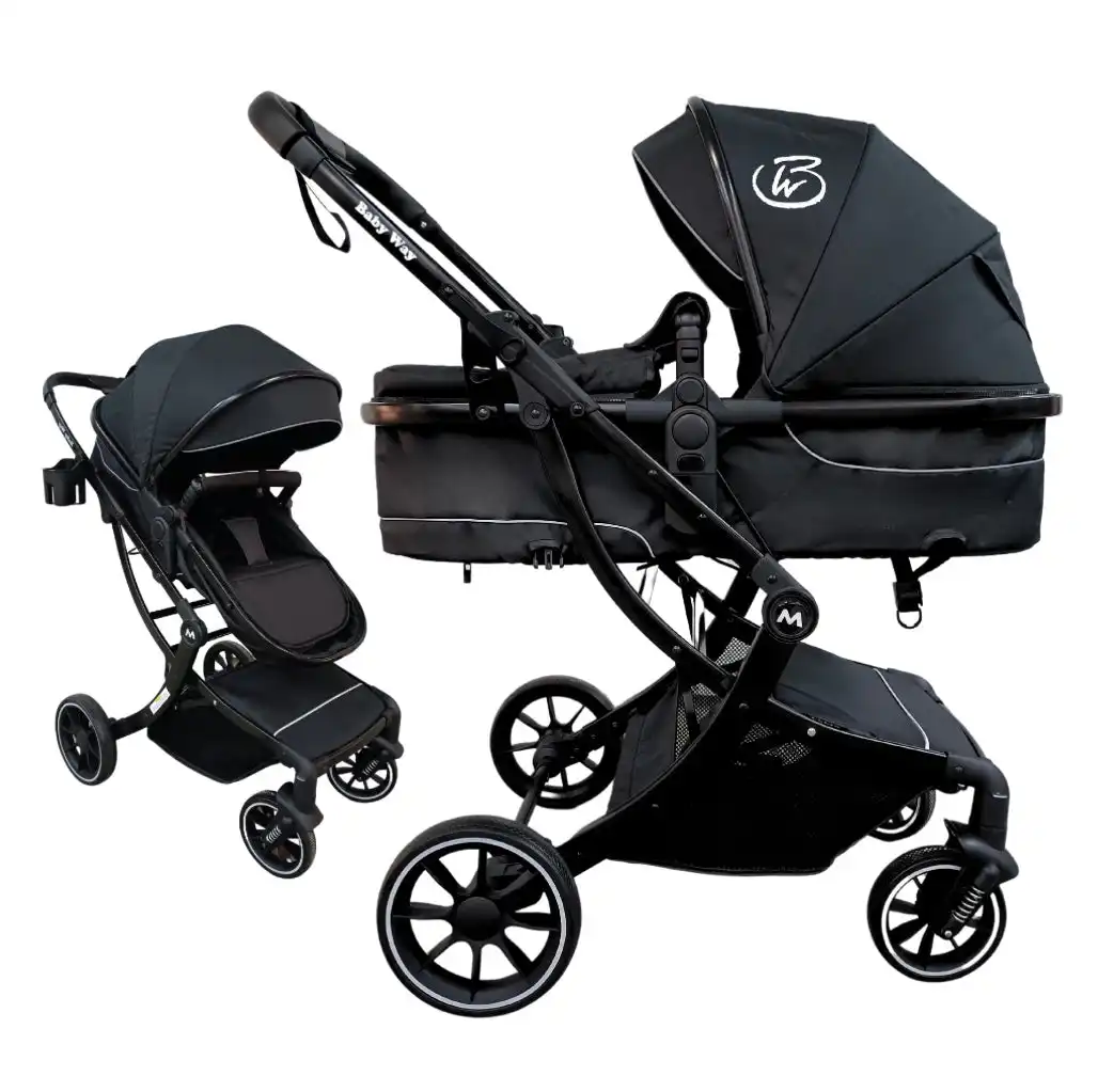 25B7D9B1-4841-4BF4-AF38-5A29CD4E69C6 Baby 2 in 1 Multifunctional Two-Way Bassinet Stroller BLACK - Image 1