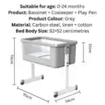 Preorder - 3in1 CoSleeper Baby Bassinet and Game Bed & Mattress – Adjustable Height - Image 10