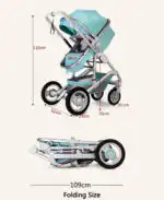 SALE! Multifunctional 3 in 1 Stroller + Bassinet + Capsule and Base - BLACK - Image 19