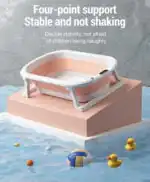 Modern Space-Saving Baby Bathtub with Supportive Pillow and Temperature Reader - Image 6