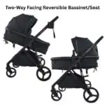 Crown Z - Premium Travel System - Reversible Bassinet Stroller + iSize Reclining Capsule + 360 Rotating Isofix Base - Image 3