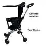 Toddler Compact Ride-On Push Cart with Sunshade - Image 3
