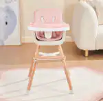 Willow 2 in 1 High Chair Seat for Children Feeding and Play. Natural Beech Wood - PINK - Image 8