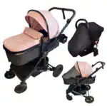 Evolve - 3 in 1 Stroller + Bassinet + i-Size Capsule Car Seat Travel System with Mattress, Food Tray + Pink Skin - Image 14