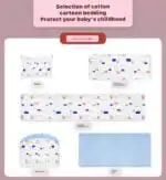 Co-sleeper Baby Bed + Mattress and 5-piece teddy design bedding - Image 9