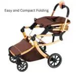 Baby 2 in 1 Multifunctional Two-Way Bassinet Stroller BLACK - Image 7