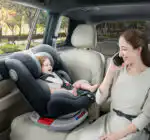 Black 360 Spin Rotating Car Seat with Sun Shade + Footrest and ISOFIX - Image 5