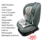All-Rider Eden i-Size 360 Rotating and Convertible Car Seat with ISOFIX and Top Tether - Image 7