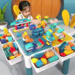 Versatile Children’s Play Activity Table with Chair and Building Blocks - Image 14