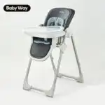 Adjustable and Folding Feeding High Chair with Plush Cushion and Storage Basket - Image 13