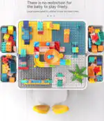 Versatile Children’s Play Activity Table with Chair and Building Blocks - Image 6