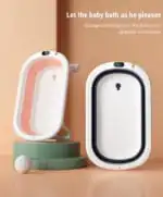 Modern Space-Saving Baby Bathtub with Supportive Pillow and Temperature Reader - Image 15