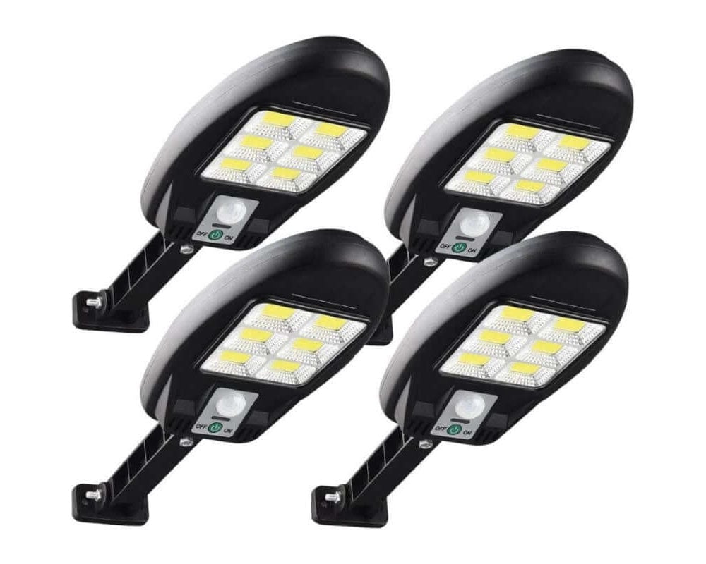 4 x 72 LED COB Solar Powered PIR Motion Sensor Security Wall Lights