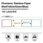 50x80mm Phomemo Pre-Cut Direct Bordered Thermal Label Roll, Multi-colour, 100 Labels per Roll - Image 2