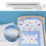 Multifunctional Wooden Co-Sleeper Bassinet Bed + Mattress + 5-piece Bedding + Fold-Out Changing Table - PINK - Image 9