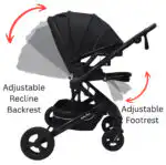 Versa 2in1 Open Bassinet Stroller with Sunshade and Cup Holder - Image 3