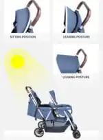 Baby Way Duo Lite - Tandem Double Stroller with Rain Cover - Image 10