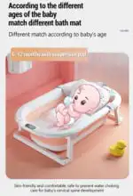 Modern Space-Saving Baby Bathtub with Supportive Pillow and Temperature Reader - Image 10
