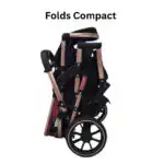 Gold Series 3-in-1 Travel System – Stroller + Bassinet + Capsule and Food Tray - Red/Gold - Image 10