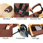 Baby 2 in 1 Multifunctional Two-Way Bassinet Stroller BLACK - Image 6