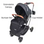The Flex Black: 3 in 1 Stroller, Open Bassinet, and Capsule Car Seat Combo with Sunshade Cover Sets - Image 6