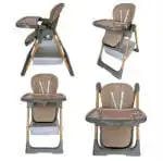 Elevate Adjustable and Folding High Chair with Locking Wheels and Storage Basket - BROWN - Image 10