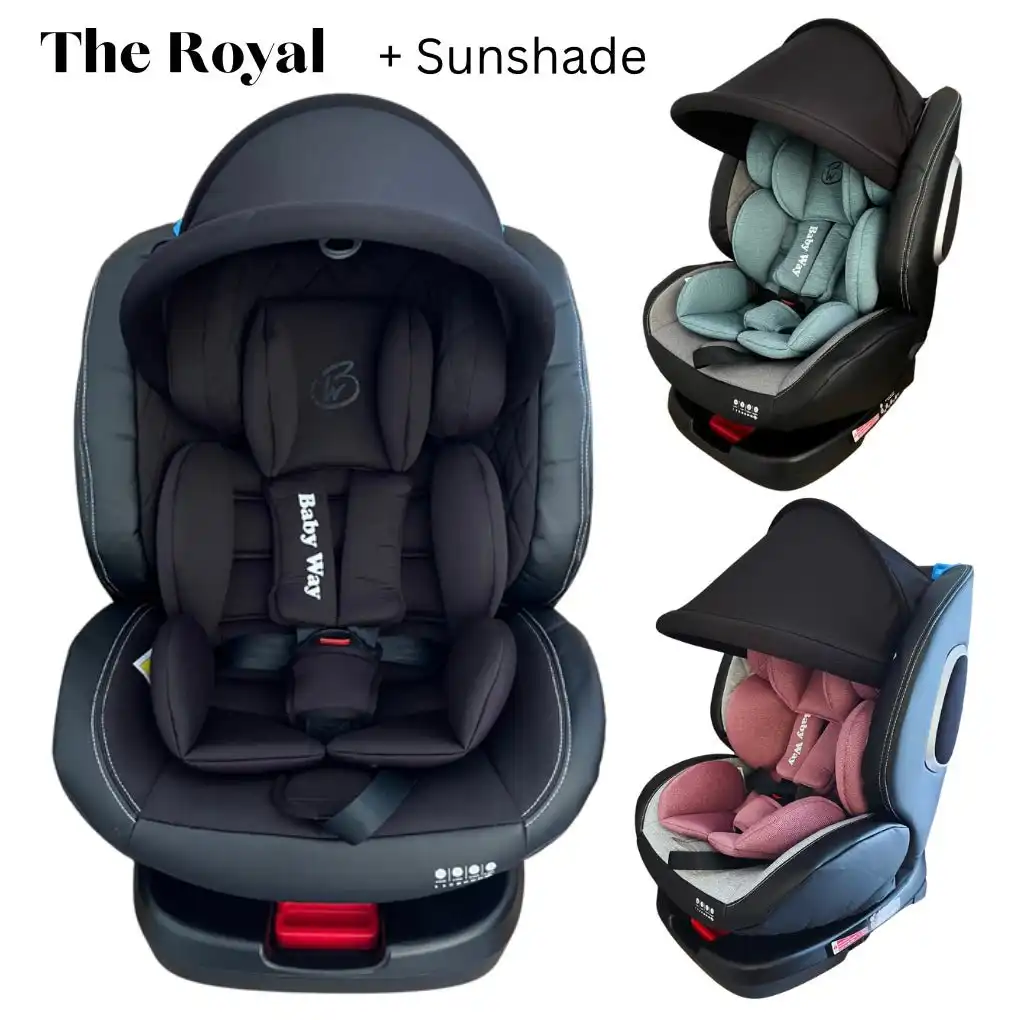 5B53D4B2-1D43-4E57-B078-A3D64C52FF96 The Royal + Sunshade - Luxury 360 Rotating and Convertible Car Seat with ISOFIX and Top Tether - Image 1