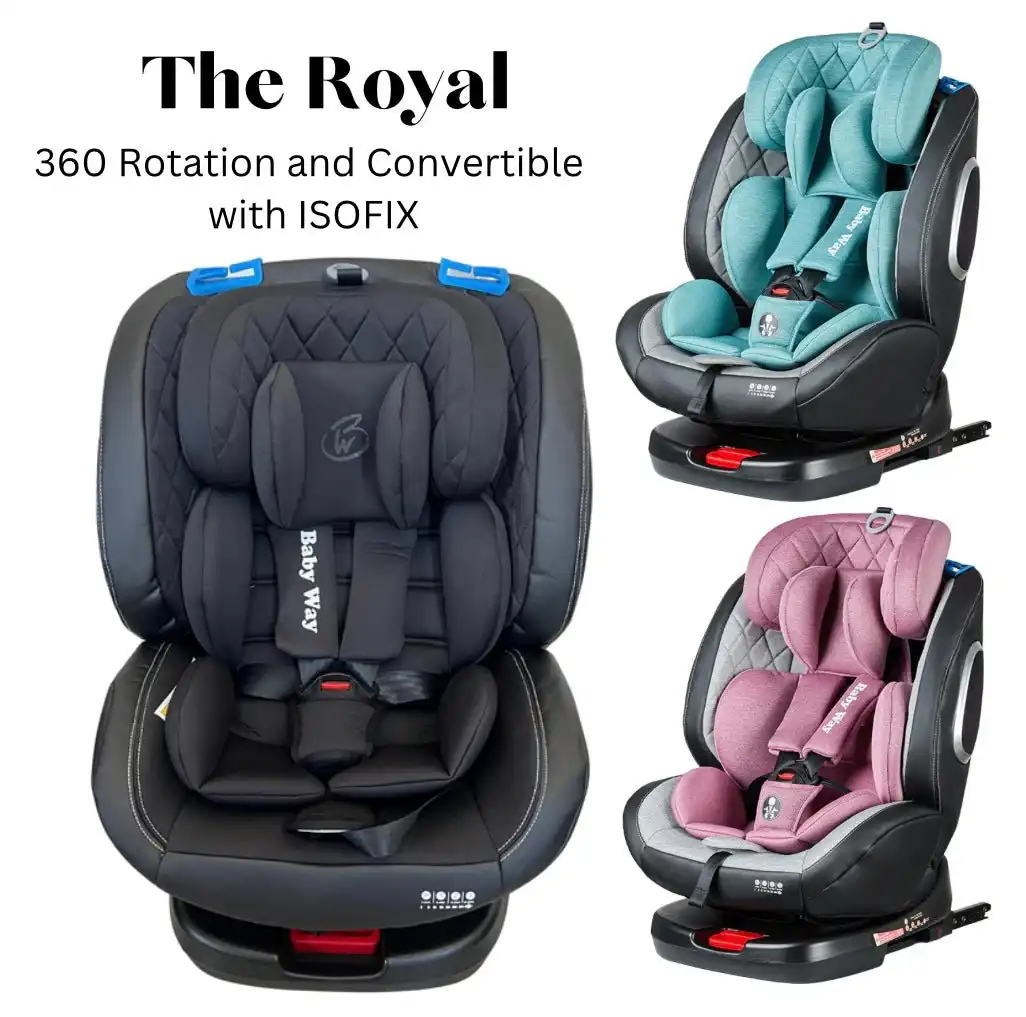 5D8C7F20-272F-4D3D-B1D3-81939484021F The Royal - Luxury 360 Rotating and Convertible Car Seat with ISOFIX and Top Tether - Image 1