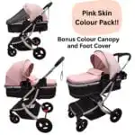 Legacy Travel System - Stroller + Bassinet + Capsule with Mattress and Food Tray - Pink Skin - Image 11