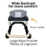 Roadster 3 in 1 Baby Walker with Activity Toy Bar and Parent Push Handle - BLACK - Image 7