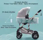 SALE! Multifunctional 3 in 1 Stroller + Bassinet + Capsule and Base - BLACK - Image 12