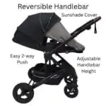 Versa 2in1 Open Bassinet Stroller with Sunshade and Cup Holder - Image 2