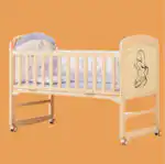 Co-sleeper Baby Bed + Mattress and 5-piece teddy design bedding - Image 6