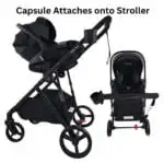 Crown Z - Premium Travel System - Reversible Bassinet Stroller + iSize Reclining Capsule + 360 Rotating Isofix Base - Image 6