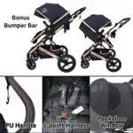 Supra - 3 in 1 Stroller + Bassinet + Capsule Car Seat Combo with Mattress, Food Tray and Pink Skin - Image 10