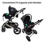 Supra - 3 in 1 Stroller + Bassinet + Capsule Car Seat Combo with Mattress, Food Tray and Beige Skin - Image 8