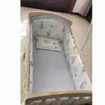Co-sleeper Baby Bed + Mattress and 5-piece teddy design bedding - Image 14