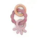 Soft Silicone & Wood Teether Toy – Pink or Green - Image 6