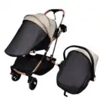 The Flex Beige: 3 in 1 Stroller, Open Bassinet, and Capsule Car Seat Combo with Sunshade Cover Sets - Image 40