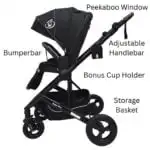 Versa 2in1 Open Bassinet Stroller with Sunshade and Cup Holder - Image 5