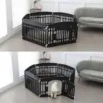 2 in 1 Pet House and Adjustable Play Pen – 6 Panels with Lockable Door & Roof - Image 9