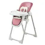 Adjustable and Folding Feeding High Chair with Plush Cushion and Storage Basket - Image 20
