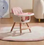 Willow 2 in 1 High Chair Seat for Children Feeding and Play. Natural Beech Wood - PINK - Image 9