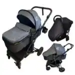 Evolve - 3 in 1 Stroller + Bassinet + i-Size Capsule Car Seat Travel System with Mattress, Food Tray + GREY SKIN - Image 15