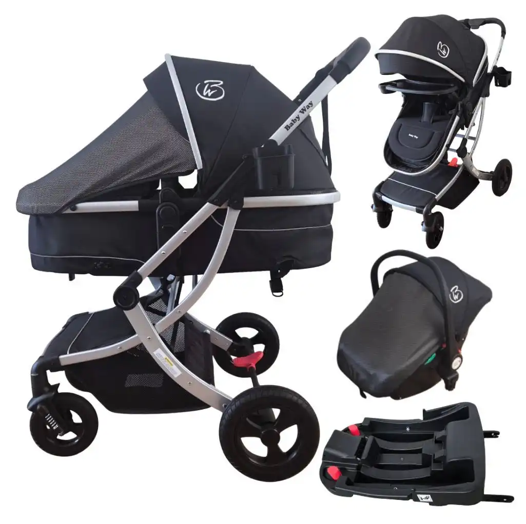 86675CF9-1FEA-4033-8072-79A3378356CC Legacy Travel System - Stroller + Bassinet + Capsule with Mattress and Food Tray - BLACK - Image 1