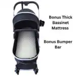 Legacy Travel System - Stroller + Bassinet + Capsule with Mattress and Food Tray - Grey Skin - Image 7