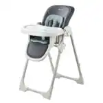 Adjustable and Folding Feeding High Chair with Plush Cushion and Storage Basket - Image 21