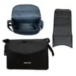 Multifunctional Nappy Bag – Universal Stroller Caddy & Portable Changing Mat - BLACK